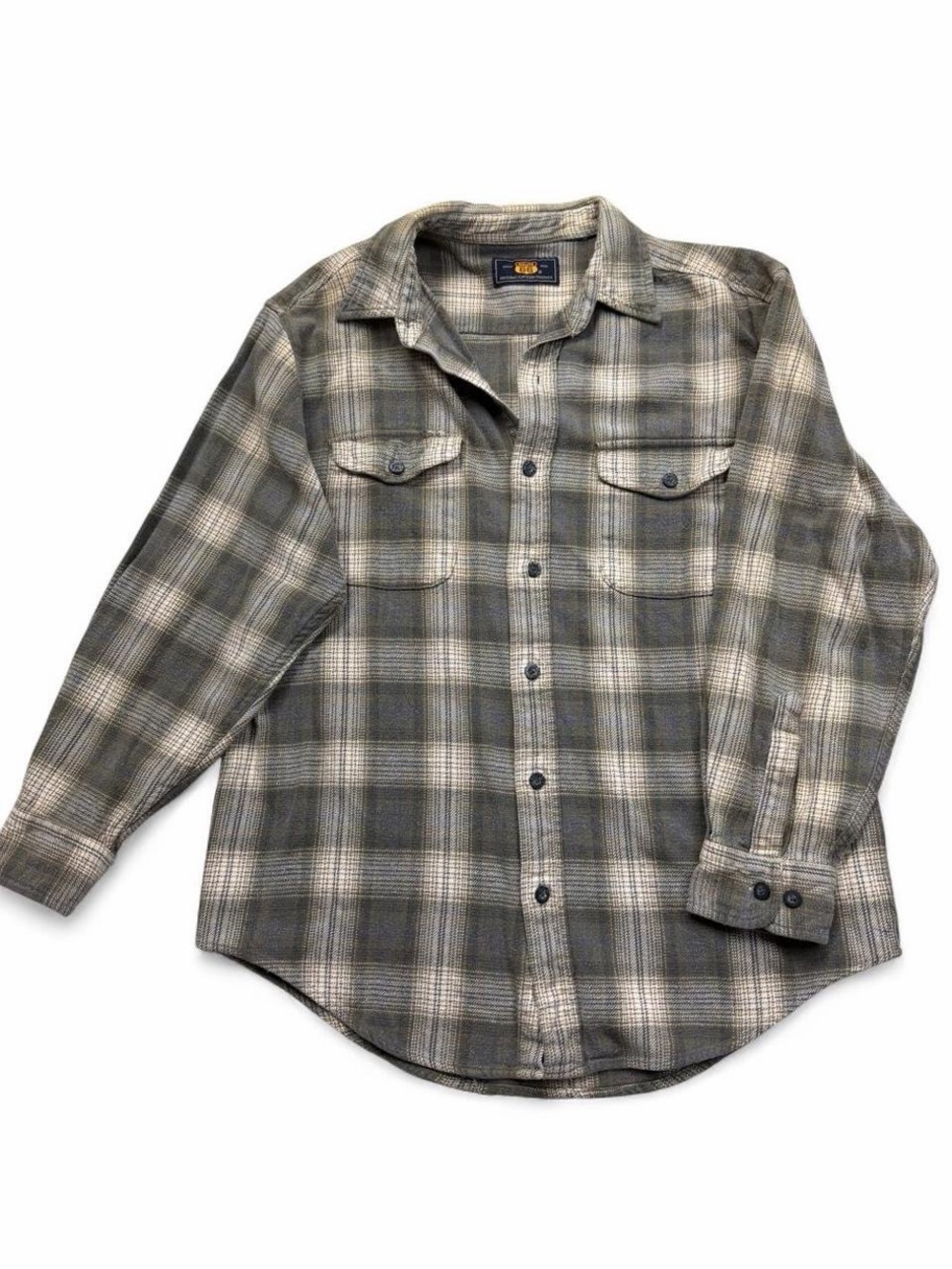 90s Route 66 Flannel Shirt Brown Olive Plaid Grunge Grandpacore Men's M